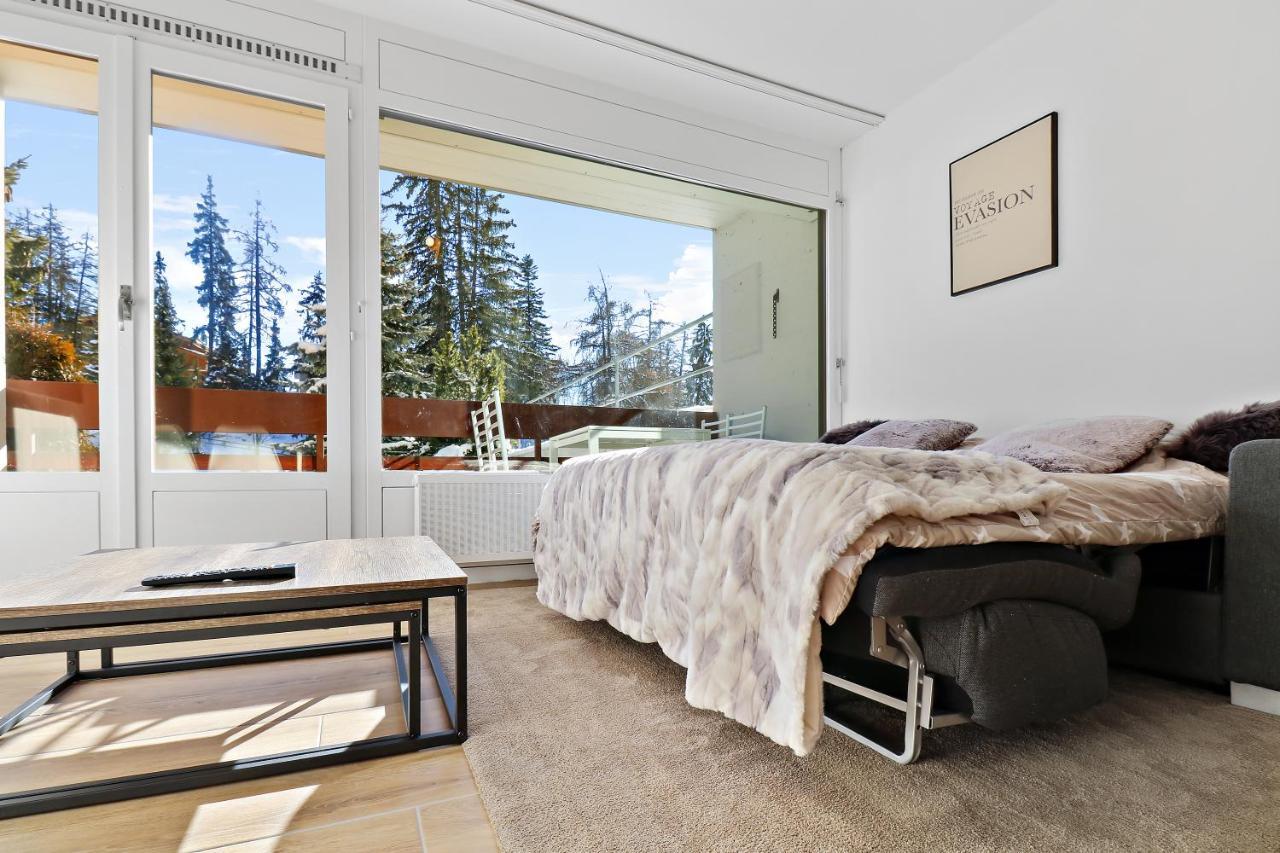 Appartement Cosy Et Renove Au Coeur De La Station Crans-Montana Bagian luar foto